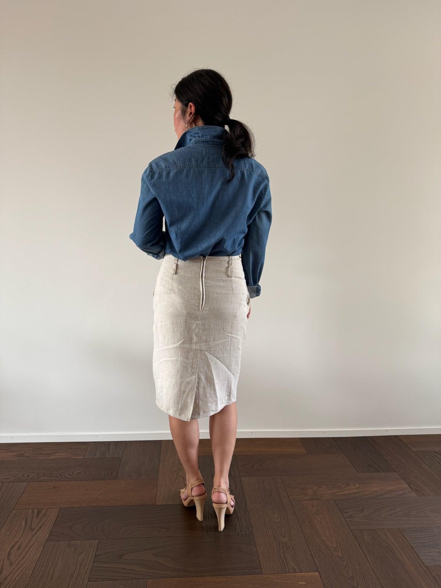 VINTAGE Linen Skirt