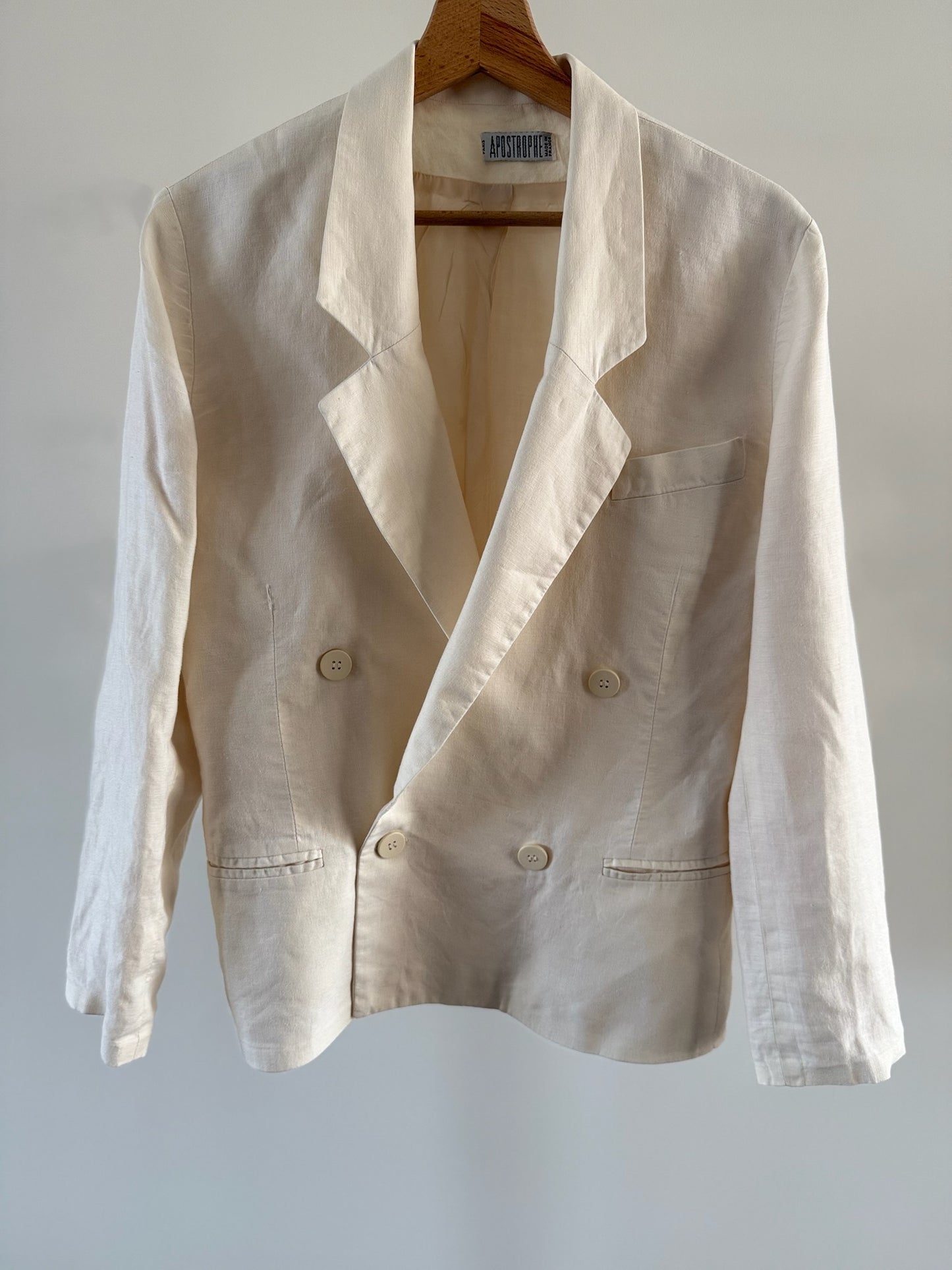 VINTAGE Double-breasted Linen Blazer