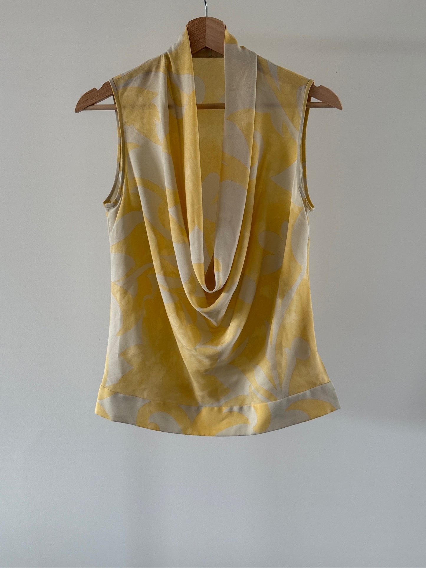 NOUVELLE COUTURE BY OSCAR ROM Silk Cowl Neck Top