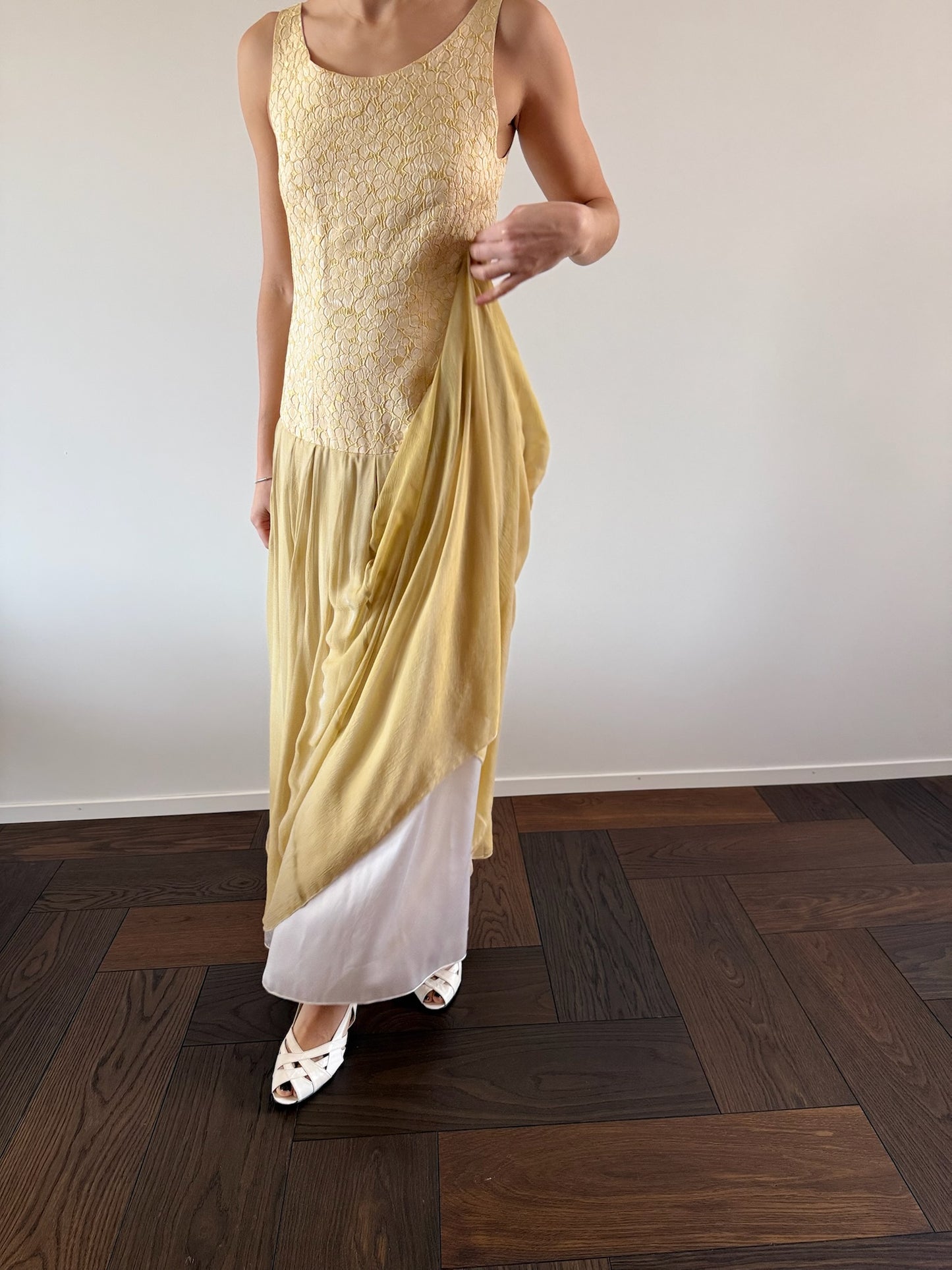 VINTAGE Drop Waist Silk Dress