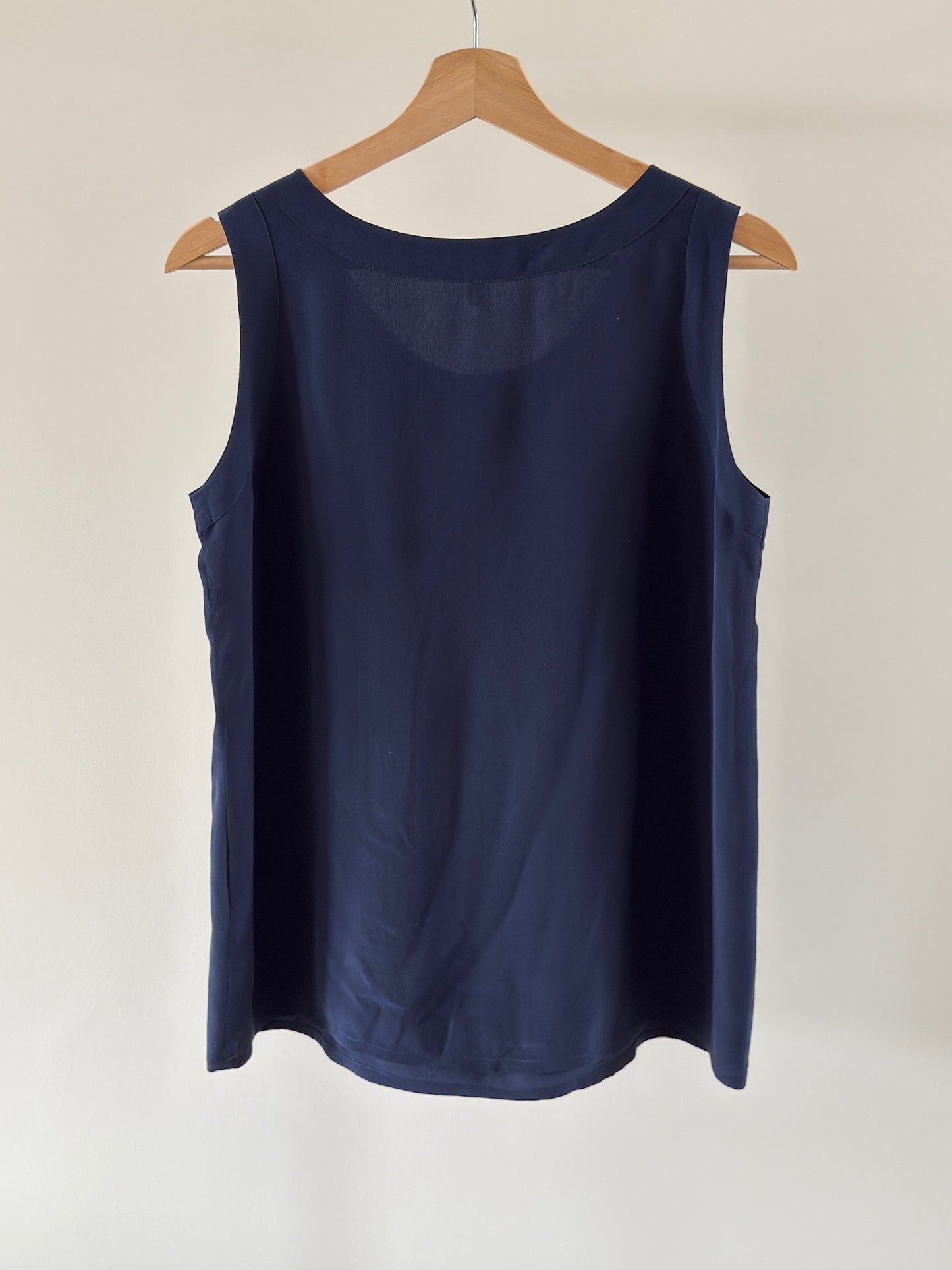 VINTAGE Silk Navy Top