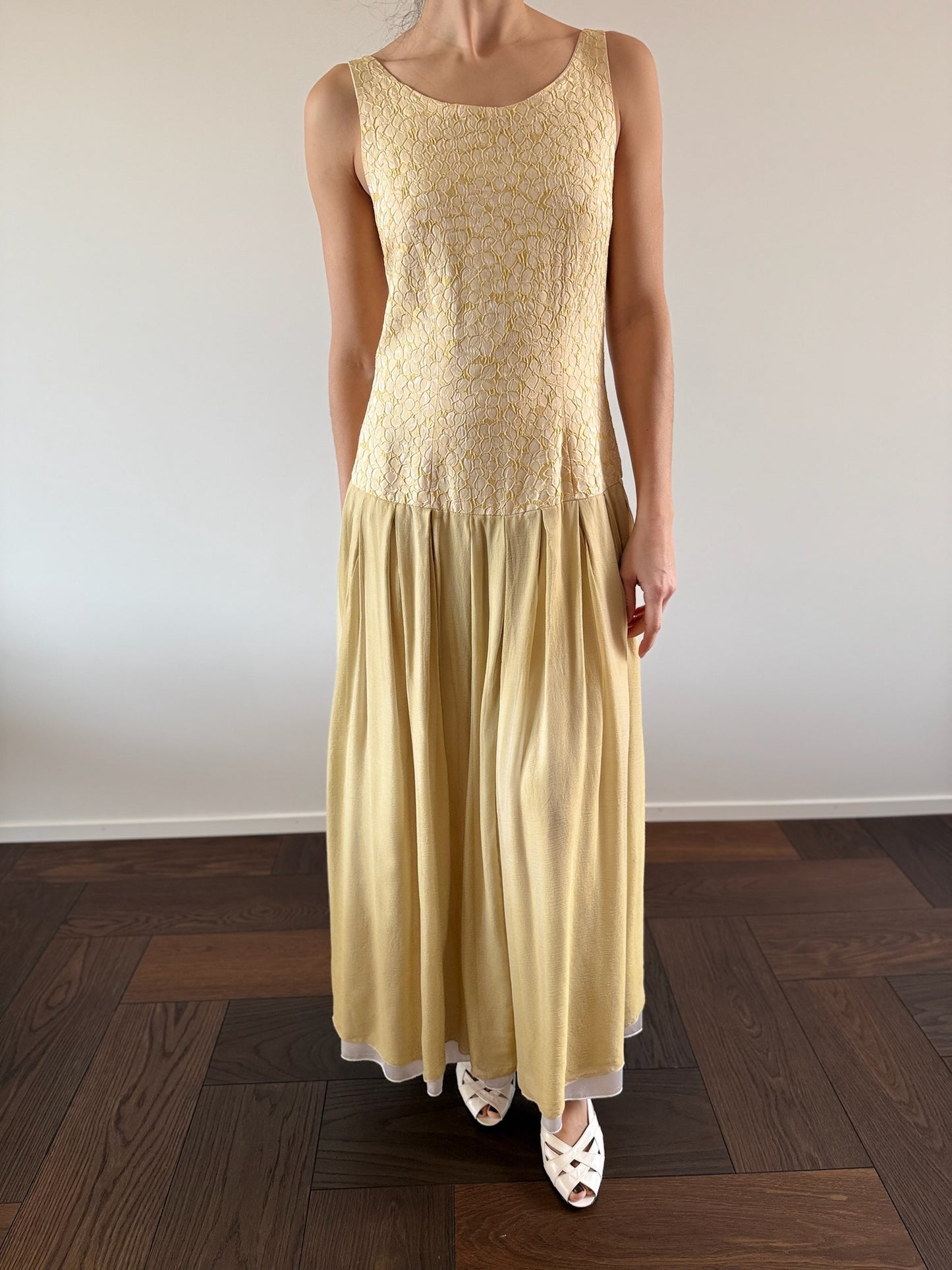 VINTAGE Drop Waist Silk Dress