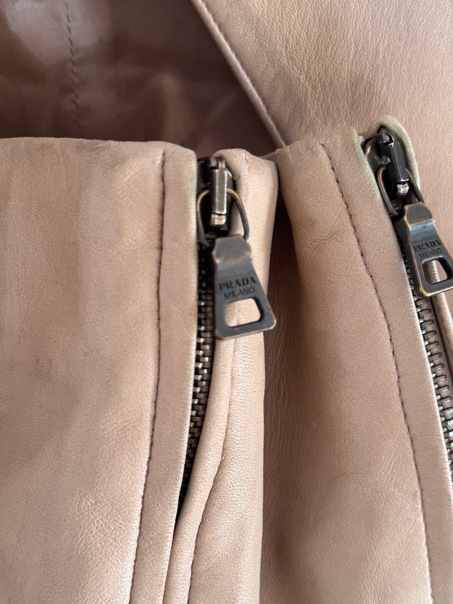 PRADA Vintage Y2K Leather Moto Jacket