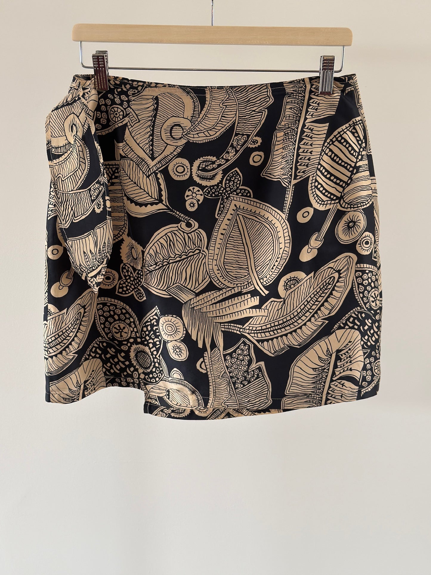 Silk Mini Wrap Skirt