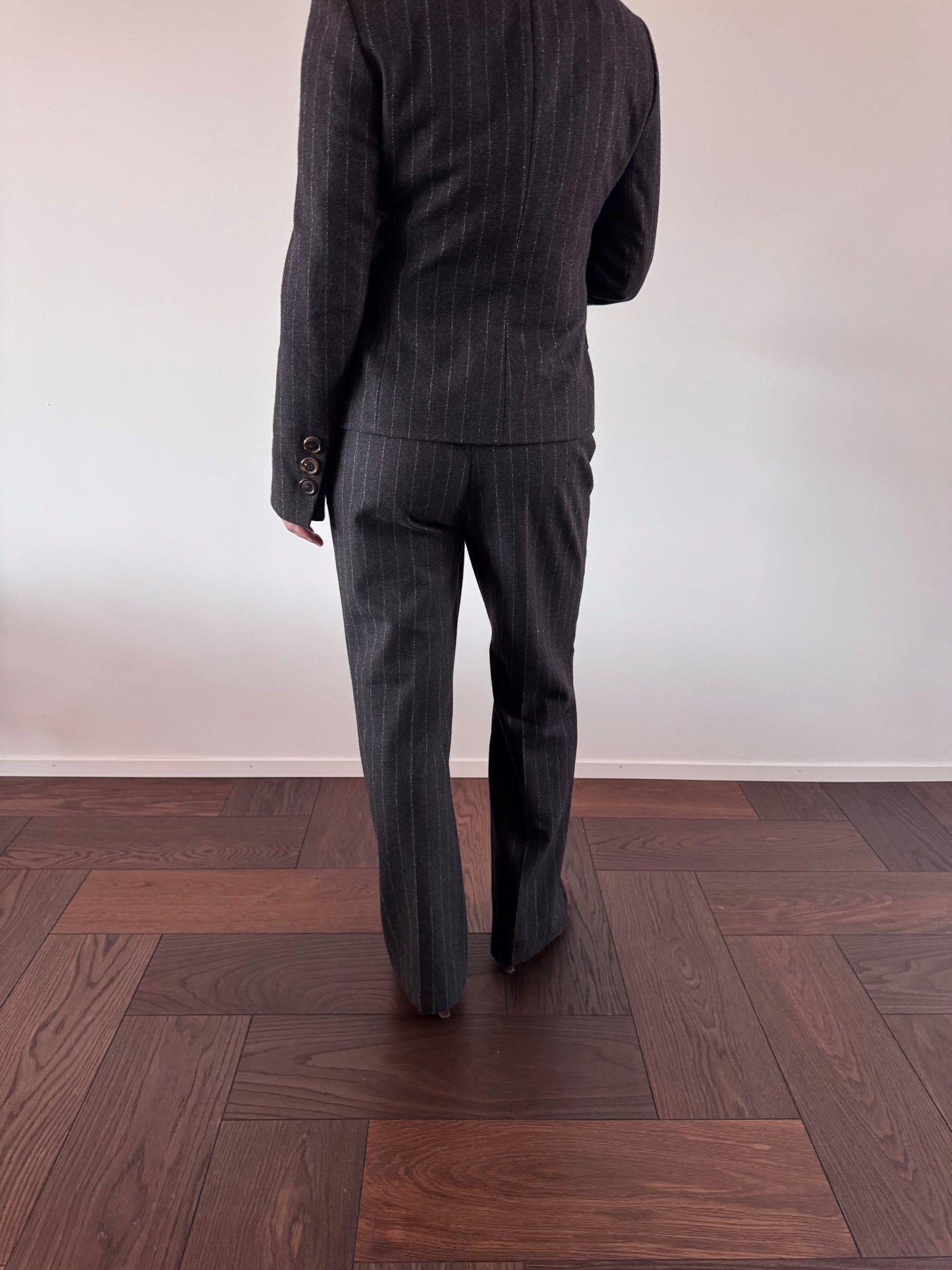 AKRIS Wool Pinstriped Pant Suit