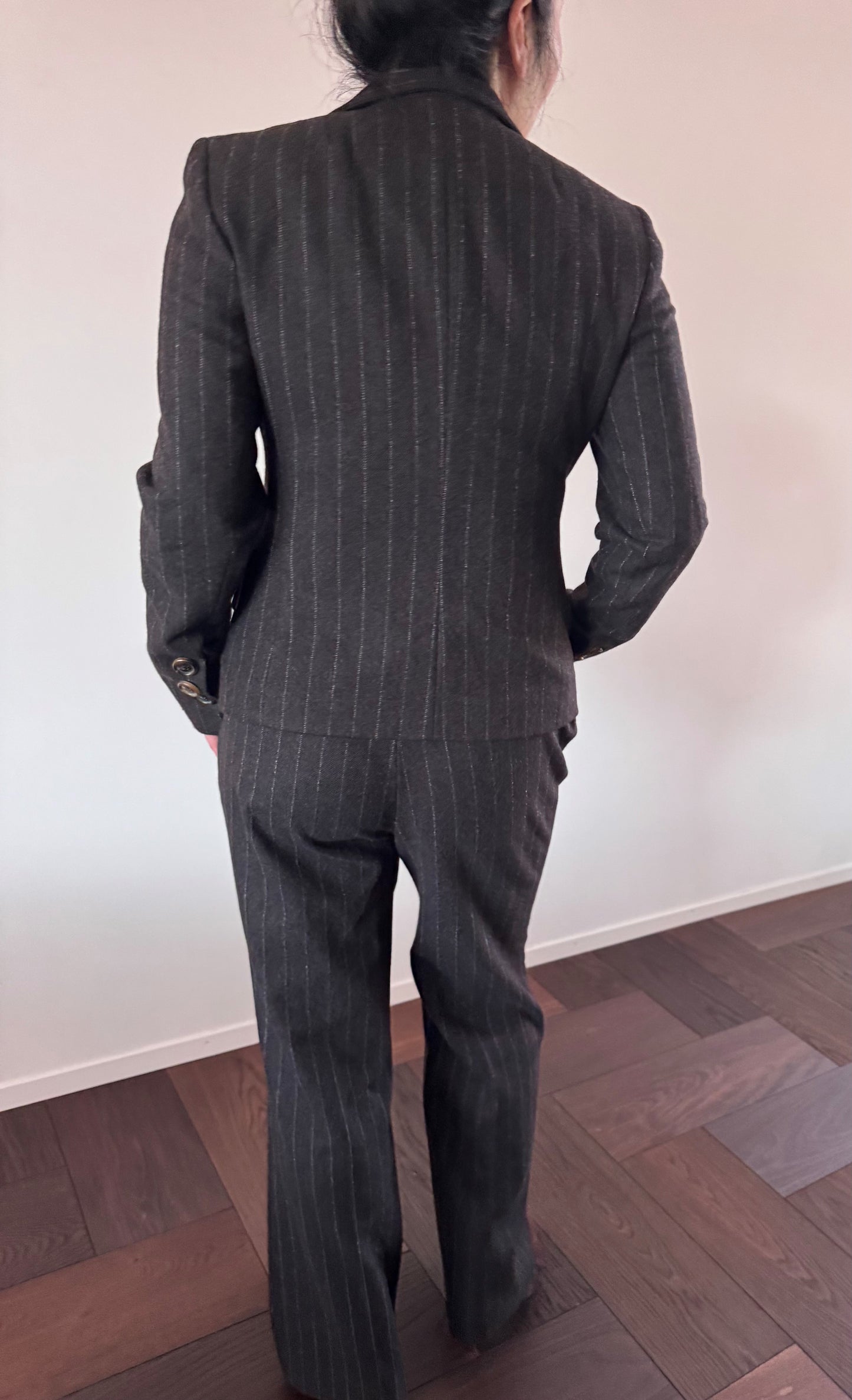 AKRIS Wool Pinstriped Pant Suit