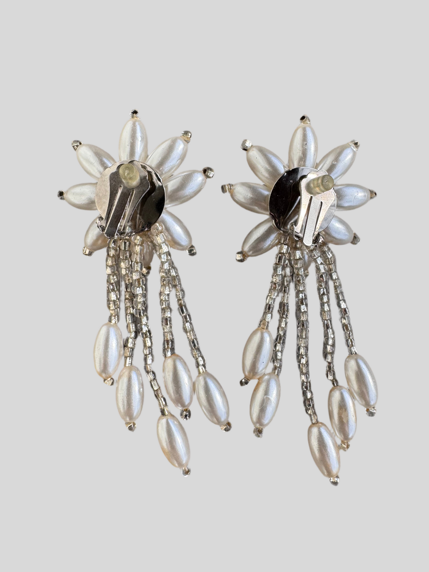 VINTAGE Flower Clip On Earrings