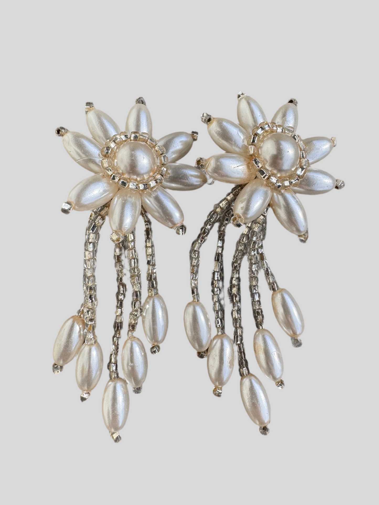 VINTAGE Flower Clip On Earrings