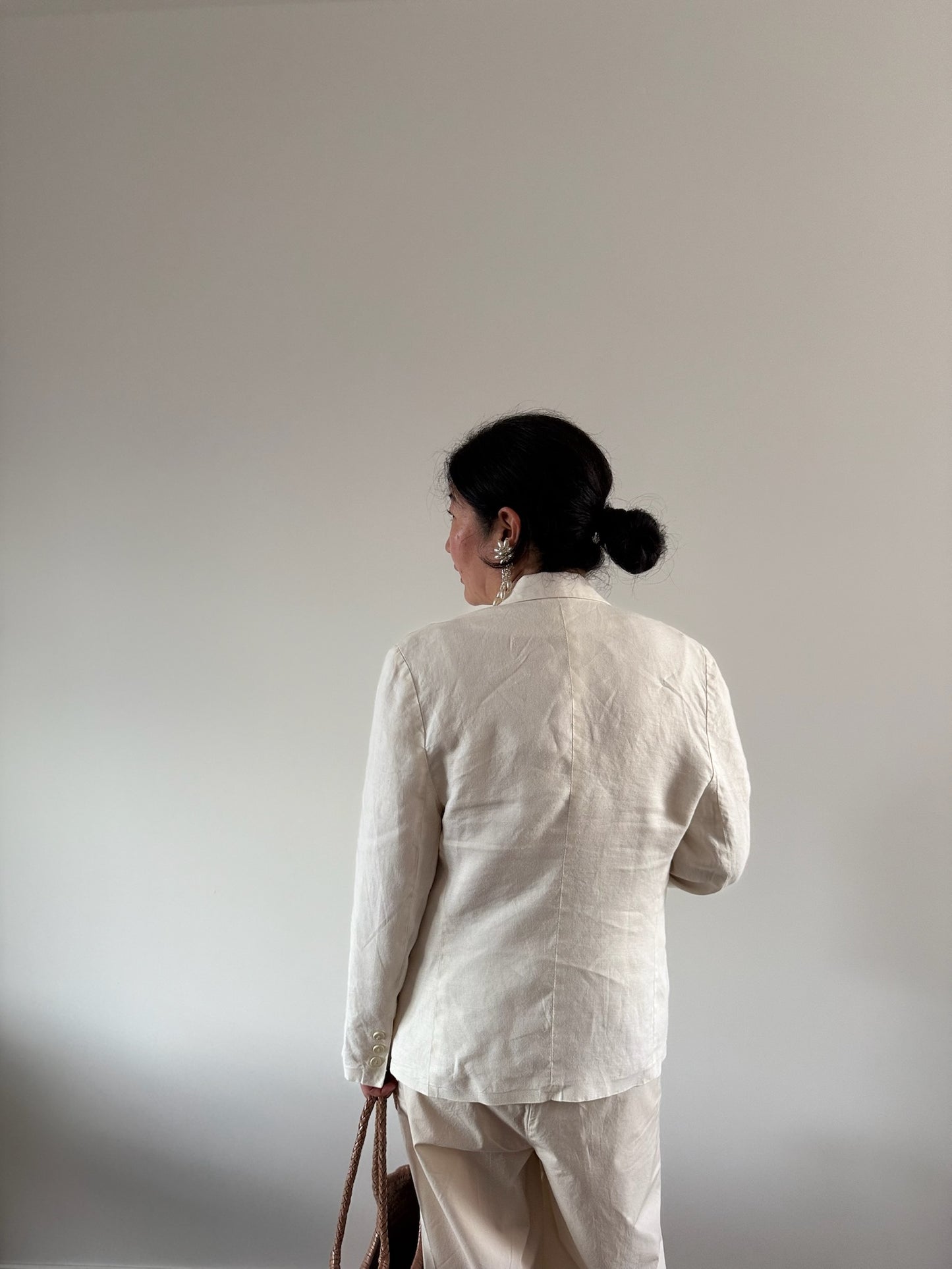 VINTAGE Double-breasted Linen Blazer