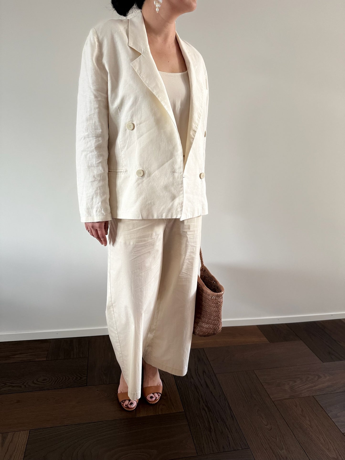 VINTAGE Double-breasted Linen Blazer