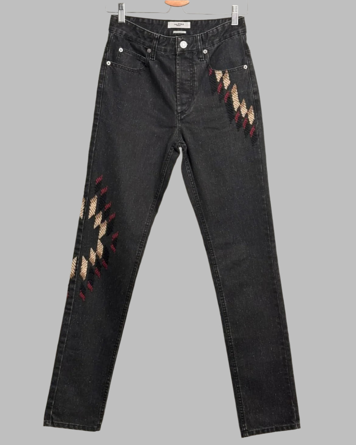 ISABEL MARANT ÉTOILE Embroidered Straight Leg Jeans