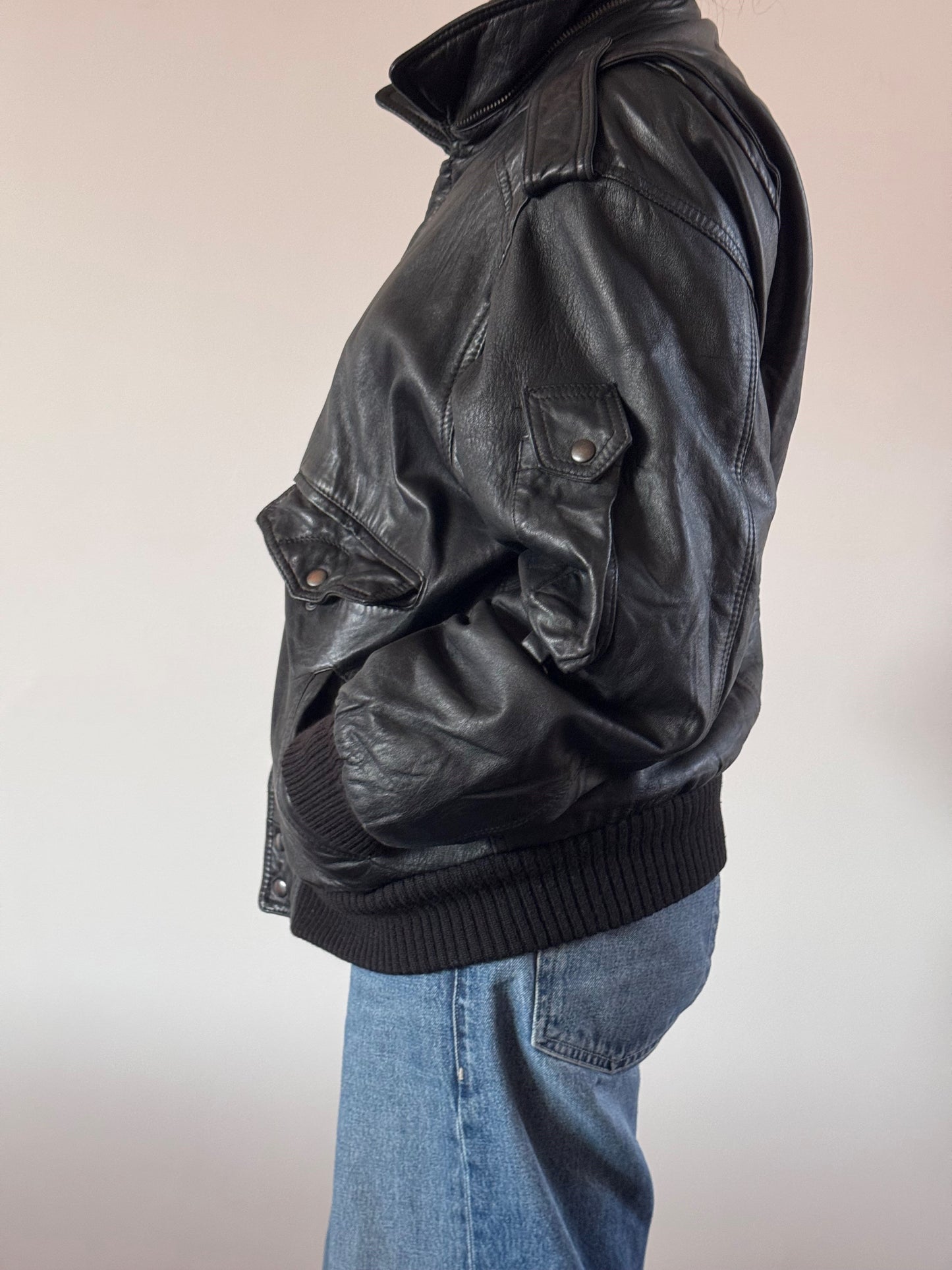 VINTAGE Leather Bomber Jacket