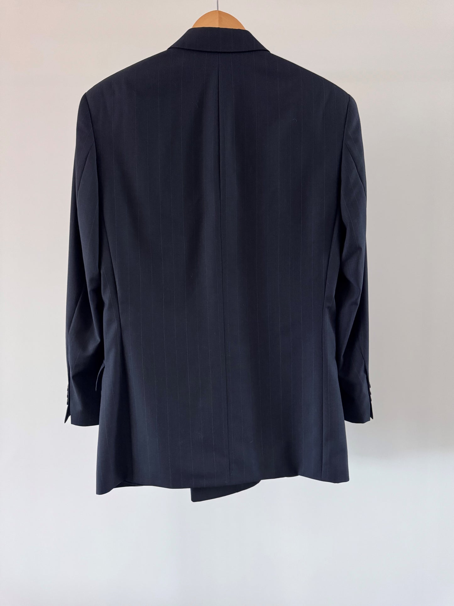 VINTAGE Wool Pinstriped Double-breasted Blazer