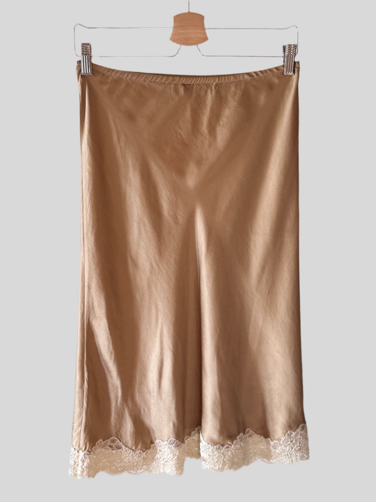 VINTAGE Morgan de Toi Silk Lace Slip Skirt