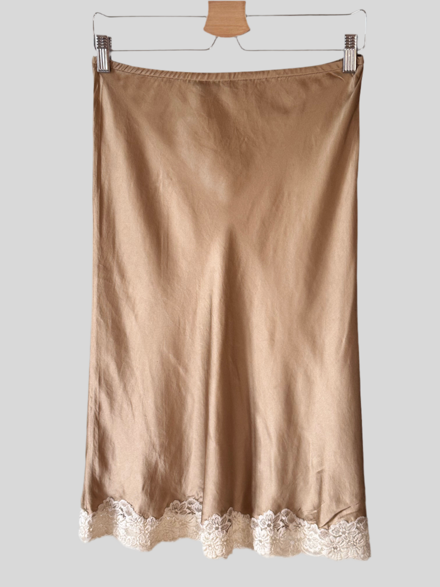VINTAGE Morgan de Toi Silk Lace Slip Skirt