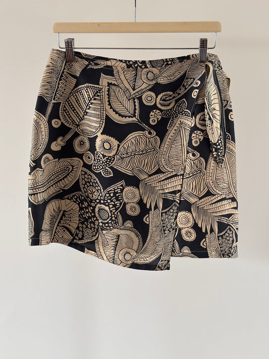 Silk Mini Wrap Skirt