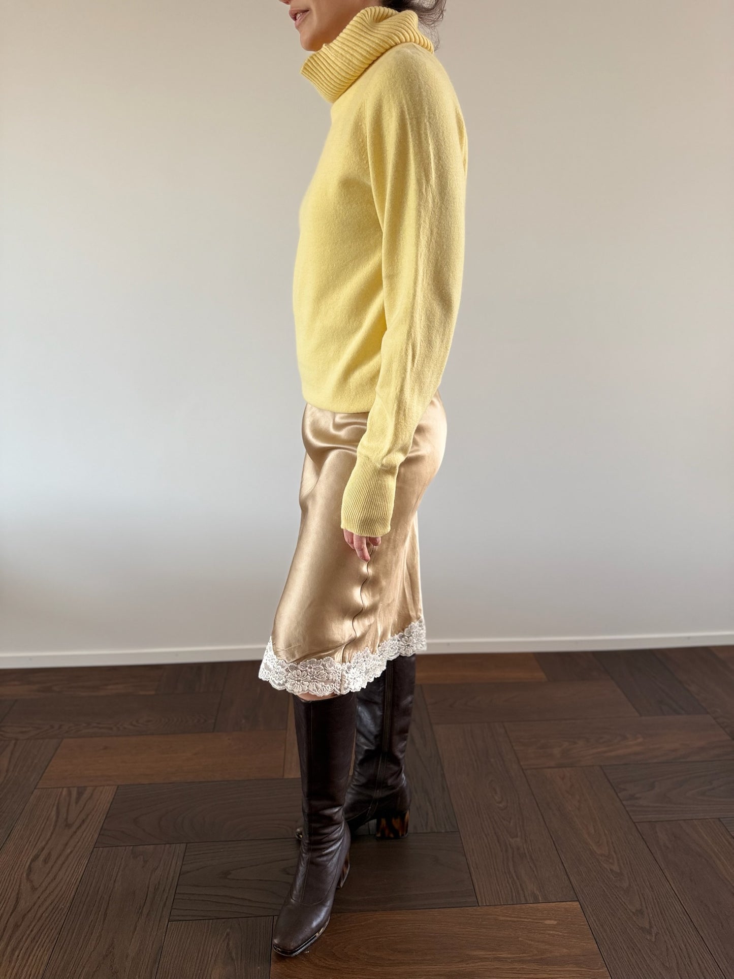 VINTAGE Morgan de Toi Silk Lace Slip Skirt