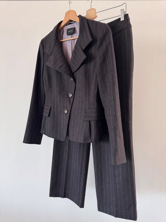 AKRIS Wool Pinstriped Pant Suit