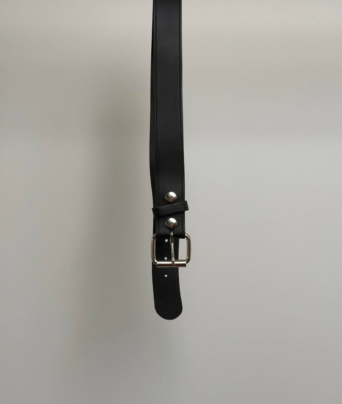 VINTAGE Black Leather Belt