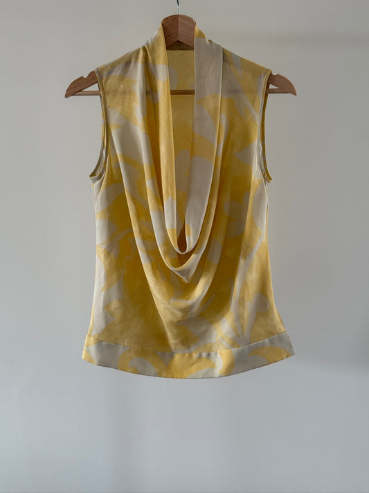 NOUVELLE COUTURE BY OSCAR ROM Silk Cowl Neck Top