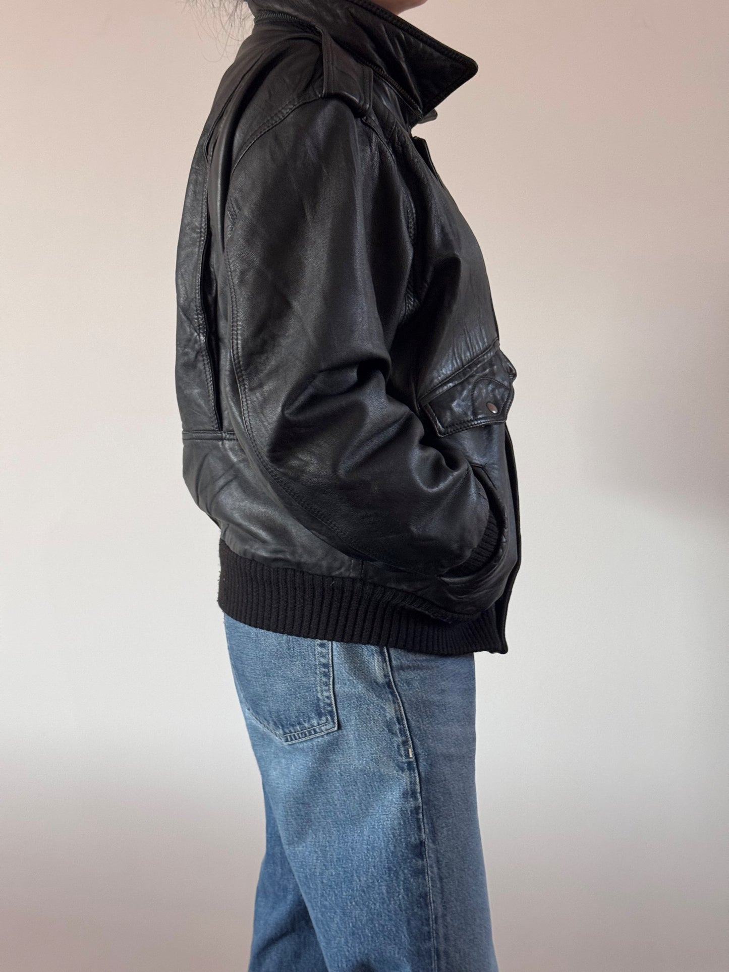 VINTAGE Leather Bomber Jacket